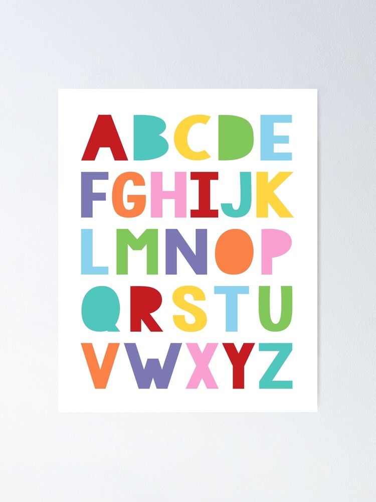 Illustrated Alphabet Poster, Alphabet Print, ABC Poster, Digital Print 