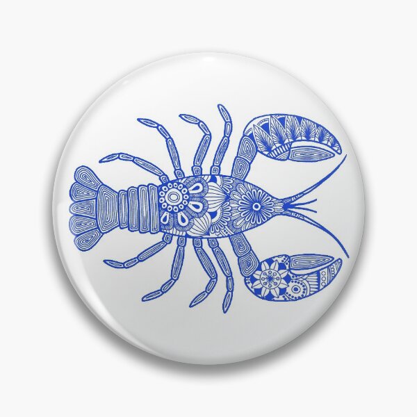 Item preview, Lobster (blue and white, horizontal) designed and sold by Calen  Picard-Carroll.
