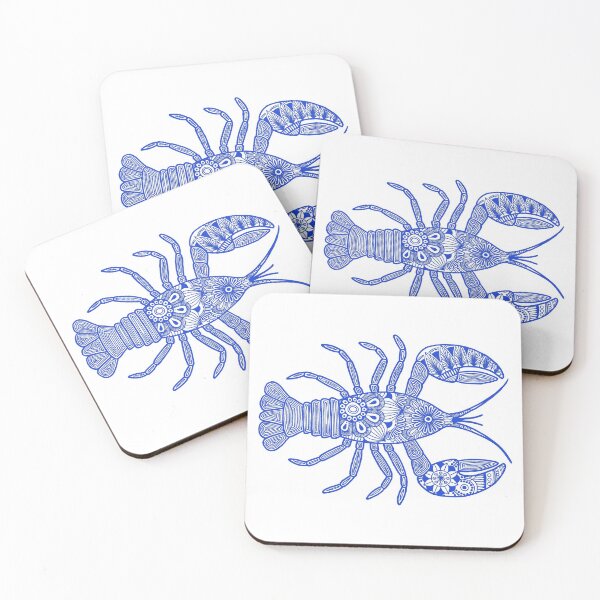 Item preview, Lobster (blue and white, horizontal) designed and sold by Calen  Picard-Carroll.