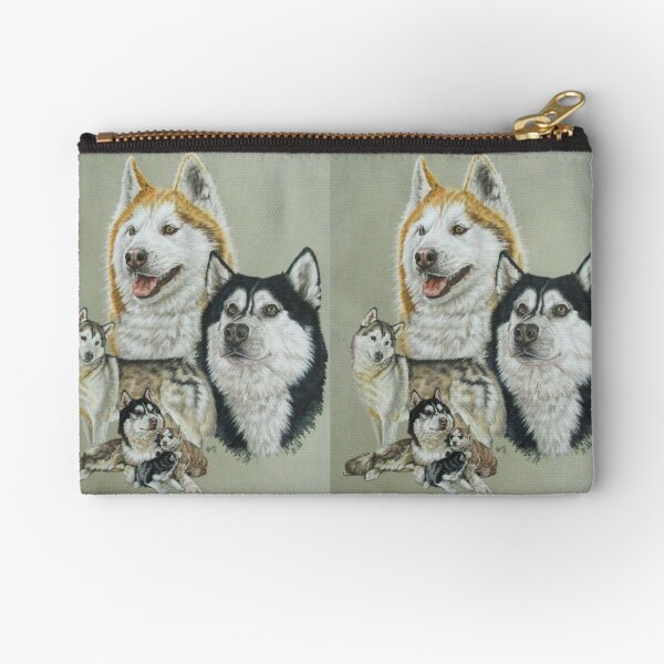 "Siberian Husky Gallimaufry" Zipper Pouch for Sale by BarbBarcikKeith