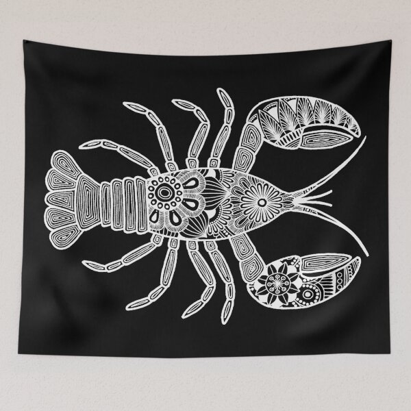 Item preview, Lobster (black and white, horizontal) designed and sold by Calen  Picard-Carroll.