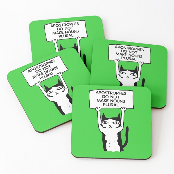 Item preview,  Apostrophes do not make nouns plural cat green designed and sold by GrammarDance.