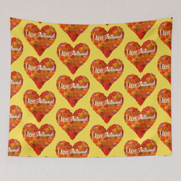Item preview, I Love Autumn!—Red Aspen Leaf Heart 1 designed and sold by GobaFineArts.