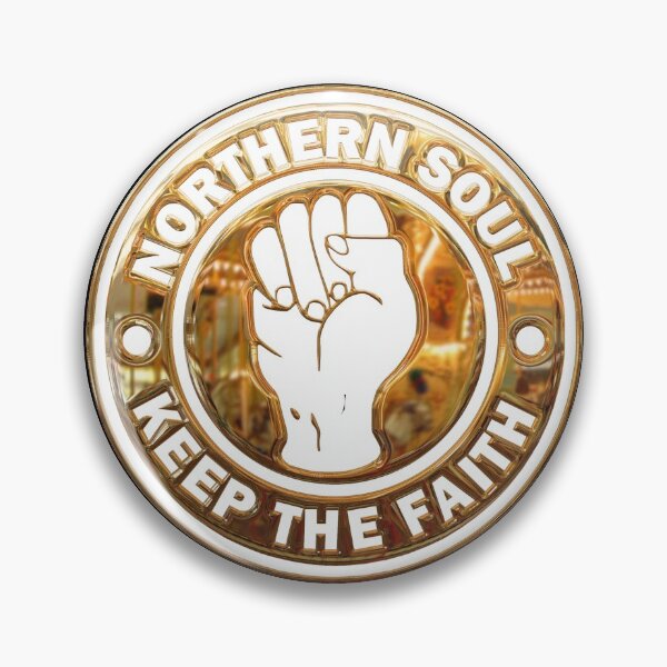 Item preview, Northern Soul Keep The Faith Gold with white text and fist  designed and sold by fatbanana.