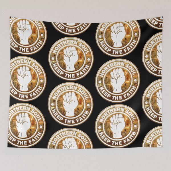 Item preview, Northern Soul Keep The Faith Gold with white text and fist  designed and sold by fatbanana.