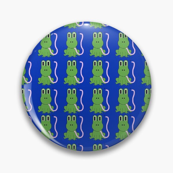 Item preview, frogs with tongue out catching fly dark bright blue back ground designed and sold by Ella's  Doodles And Designs.
