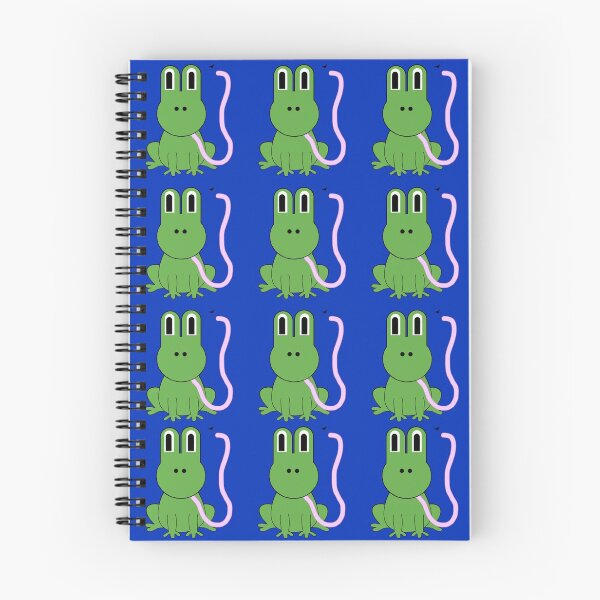 Item preview, frogs with tongue out catching fly dark bright blue back ground designed and sold by Ella's  Doodles And Designs.