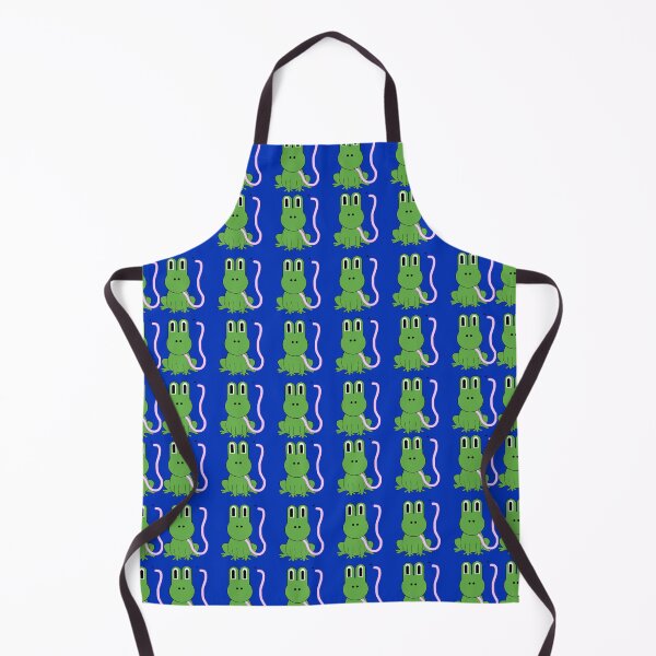Item preview, frogs with tongue out catching fly dark bright blue back ground designed and sold by Ella's Doodles And Designs.