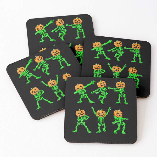 Item preview, Halloween Dancing Pumpkin Head Skeletons designed and sold by ANABARRIOS.