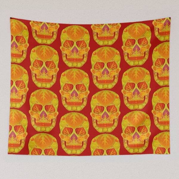 Item preview, Aspen Leaf Skull 13 designed and sold by GobaFineArts.