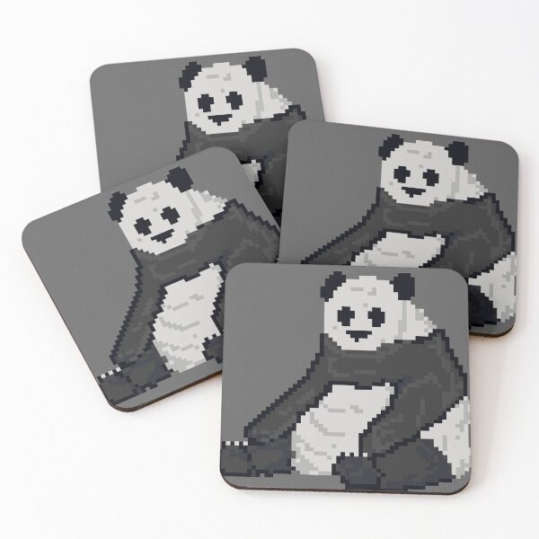 Item preview, sitting panda pixal art designed and sold by NizDseigne.