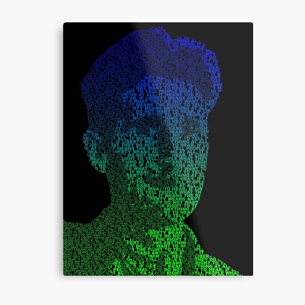 Orwell - Blue/Green Metal Print