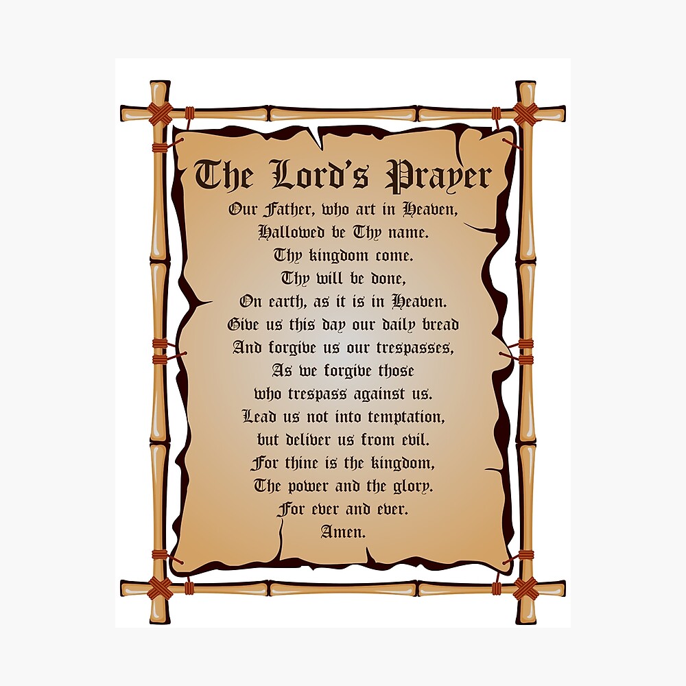 The Lord S Prayer Poster By 4wordsmovement Redbubble