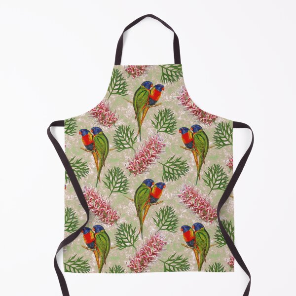 Item preview, Grevillea with Rainbow Lorikeet Bird Pattern Australian  designed and sold by karwilberevivalcollection.