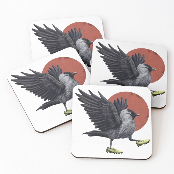 Item preview, Jackdaw playing footy designed and sold by CharlieCreature.
