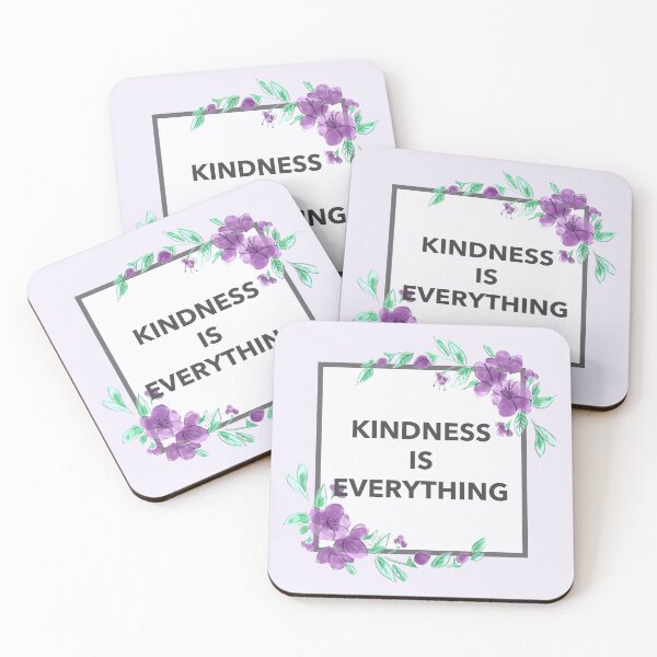 Item preview, Kindness is everything - Girly flowers Painted Purple Florals- Beautiful kind quote saying designed and sold by TamGustam.