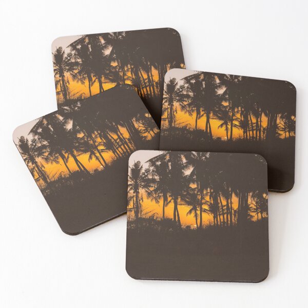 Item preview, Silhouettes of palm trees on sunset designed and sold by Tanesh123.
