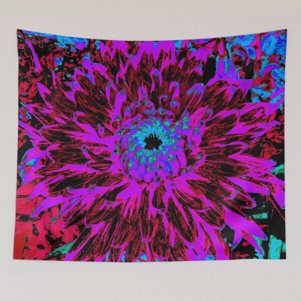 Item preview, Dramatic Crimson Red, Purple and Black Dahlia Flower designed and sold by myrubiogarden.