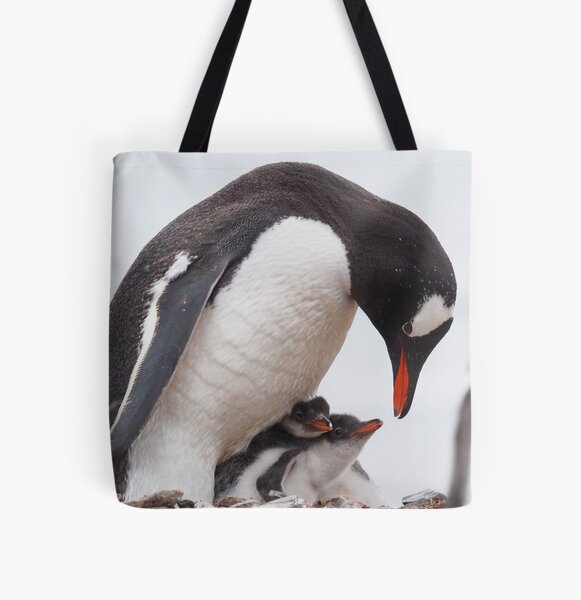 Penguin Chicks All Over Print Tote Bag