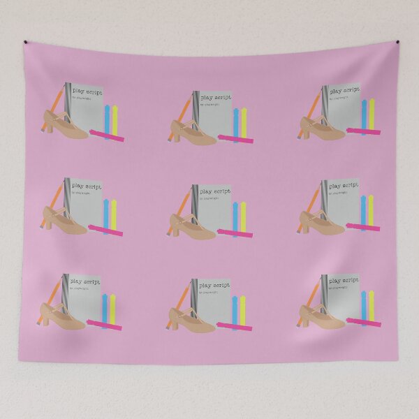 Item preview, theatre rehearsal essentials pink background designed and sold by Ella's  Doodles And Designs.
