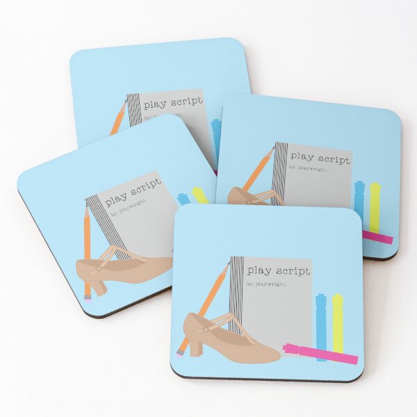 Item preview, theatre rehearsal essentials light blue background designed and sold by Ella's  Doodles And Designs.