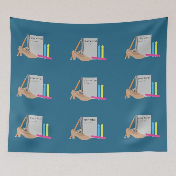 Item preview, theatre rehearsal essentials dark blue background designed and sold by Ella's  Doodles And Designs.