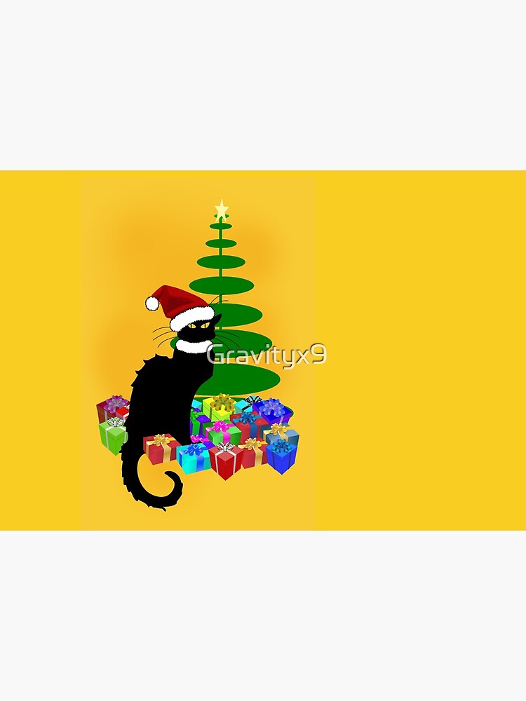 Weihnachten Le Chat Noir mit Weihnachtsmütze von Gravityx9