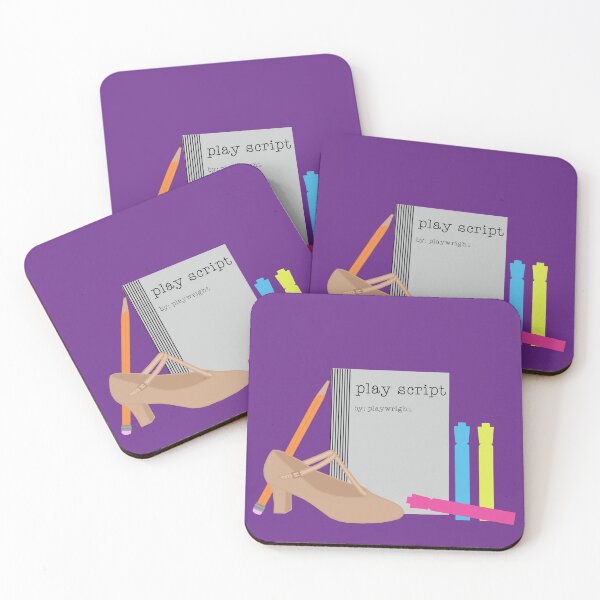 Item preview, theatre rehearsal essentials bright purple background designed and sold by Ella's  Doodles And Designs.