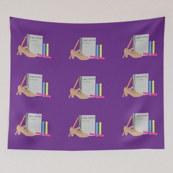 Item preview, theatre rehearsal essentials bright purple background designed and sold by Ella's  Doodles And Designs.