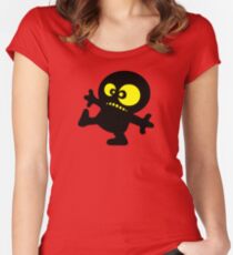 man cartoon fun funny swag boy Women's Fitted Scoop T-Shirt