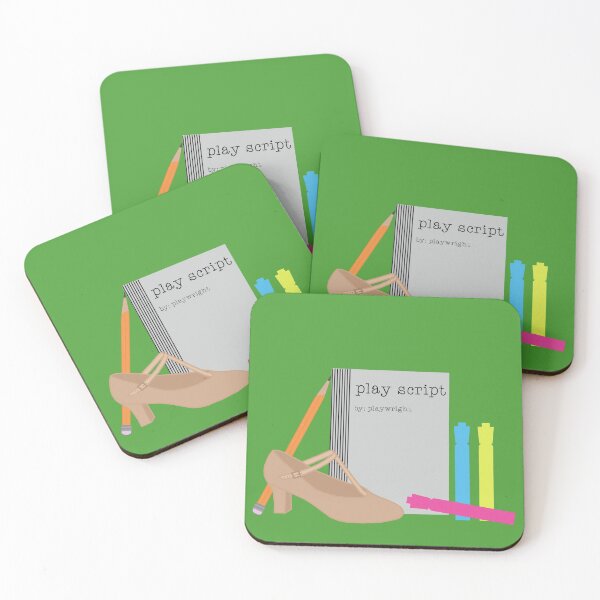 Item preview, theatre rehearsal essentials bright green background designed and sold by Ella's  Doodles And Designs.