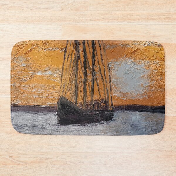 Item preview, Sunset voyage oil painting by Tabitha Kremesec designed and sold by Tabitha Kremesec.