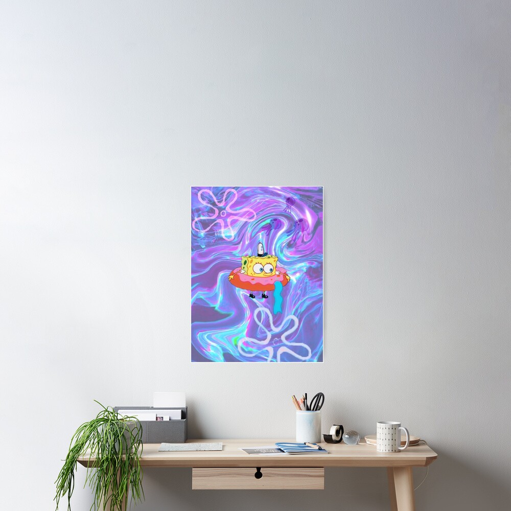 Psychedelic Donut Spongebob Tapestry Poster