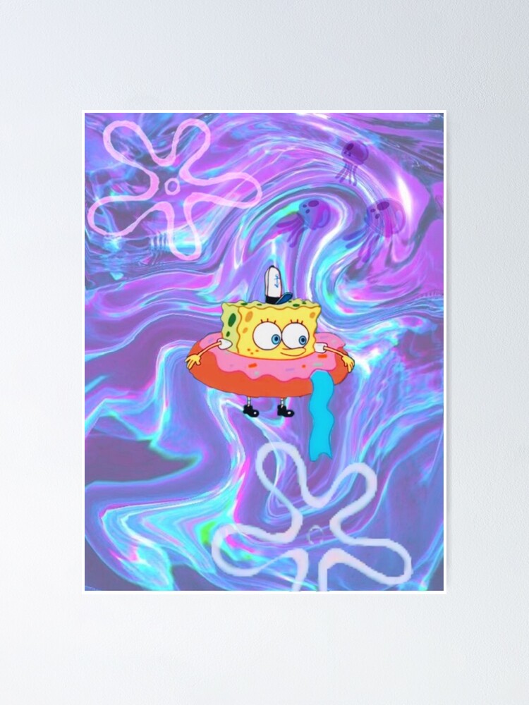 Alternate view of Psychedelic Donut Spongebob Tapestry Poster