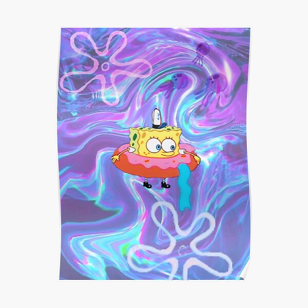Psychedelic Donut Spongebob Tapestry Poster