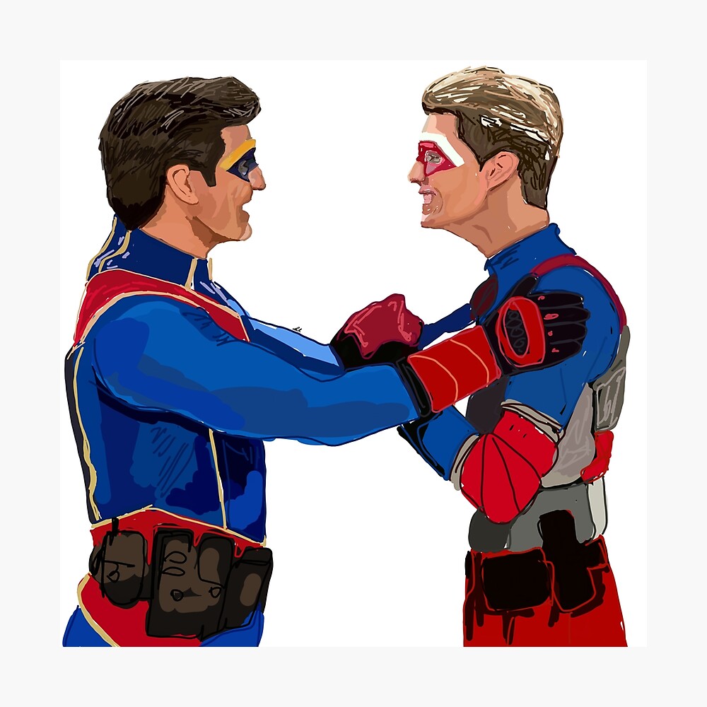 Captain Man Und Kid Danger Poster Von Laibashaikh Redbubble