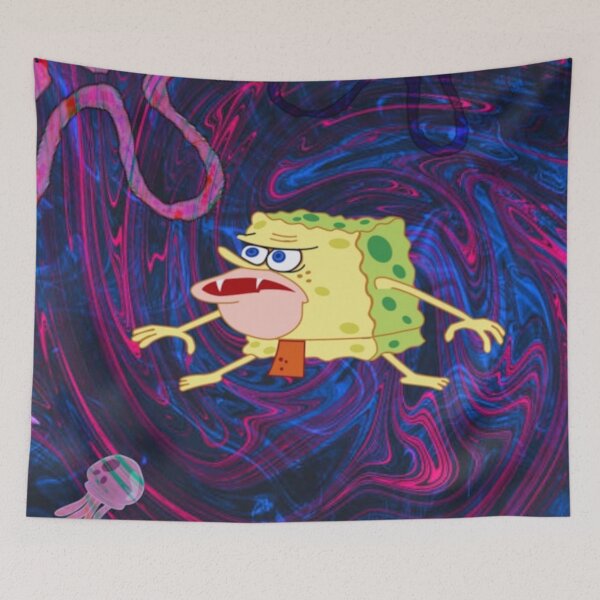 Item preview, Trippy Caveman Bob Esponja Tapiz designed and sold by siobhanryan9889.