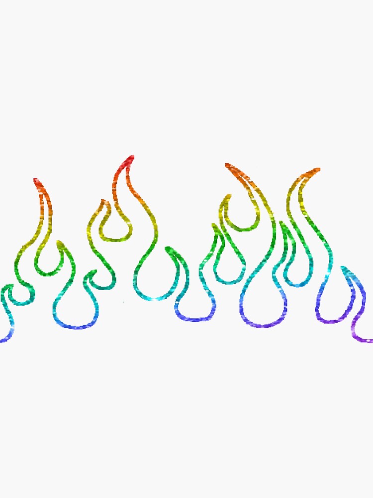 glitter rainbow y2k flames Sticker for Sale by aishuart