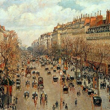 Artwork thumbnail, Camille Pissarro Streets of Paris Jigsaw Puzzle by stickersandtees