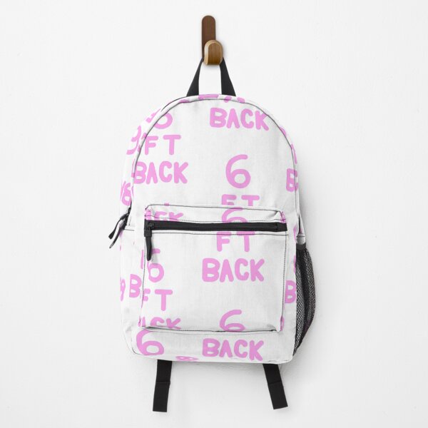 Item preview, 6 Feet Back Pink on White designed and sold by Rocket-To-Pluto.