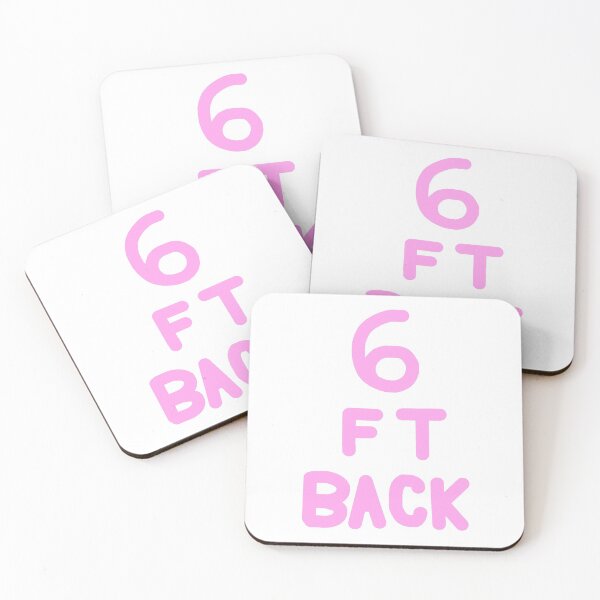 Item preview, 6 Feet Back Pink on White designed and sold by Rocket-To-Pluto.