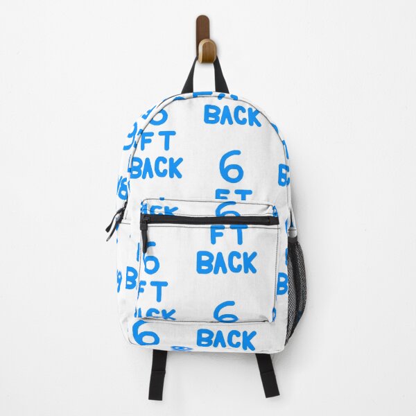 Item preview, 6 Feet Back Blue on White designed and sold by Rocket-To-Pluto.
