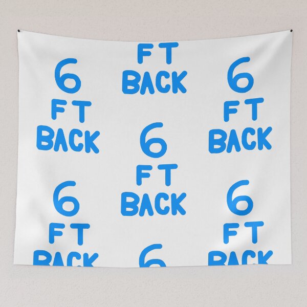 Item preview, 6 Feet Back Blue on White designed and sold by Rocket-To-Pluto.