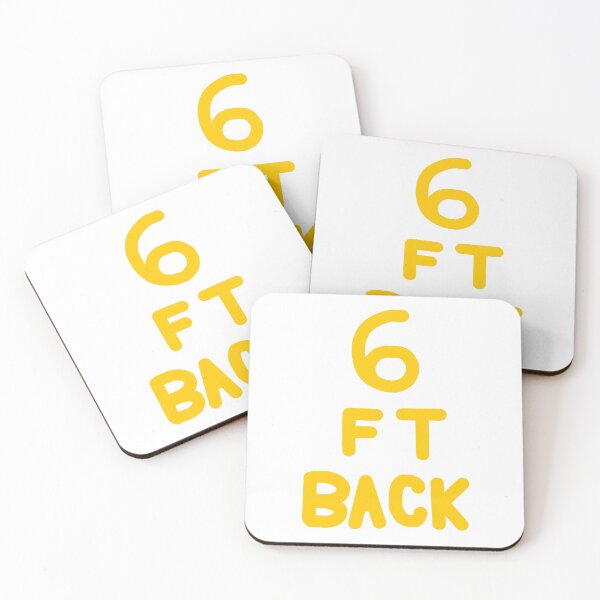 Item preview, 6 Feet Back in Yellow on White designed and sold by Rocket-To-Pluto.