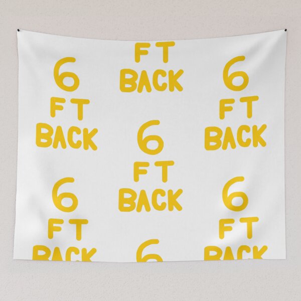 Item preview, 6 Feet Back in Yellow on White designed and sold by Rocket-To-Pluto.