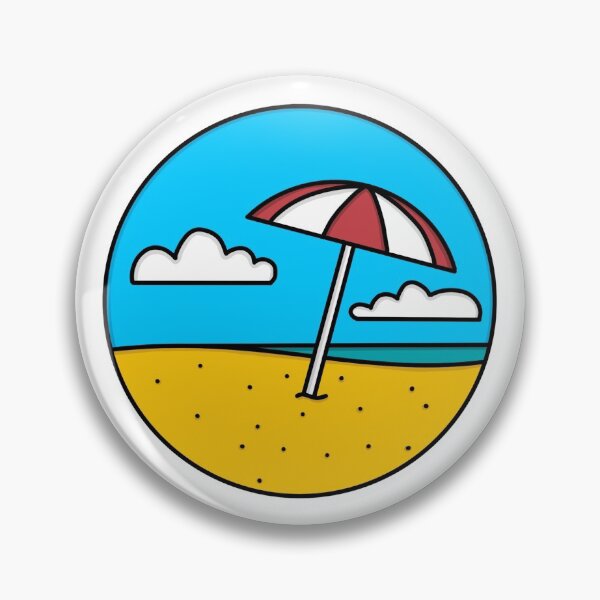Item preview, Flat Beach Summer Seaside Minimal Island Icon designed and sold by tjuiii.