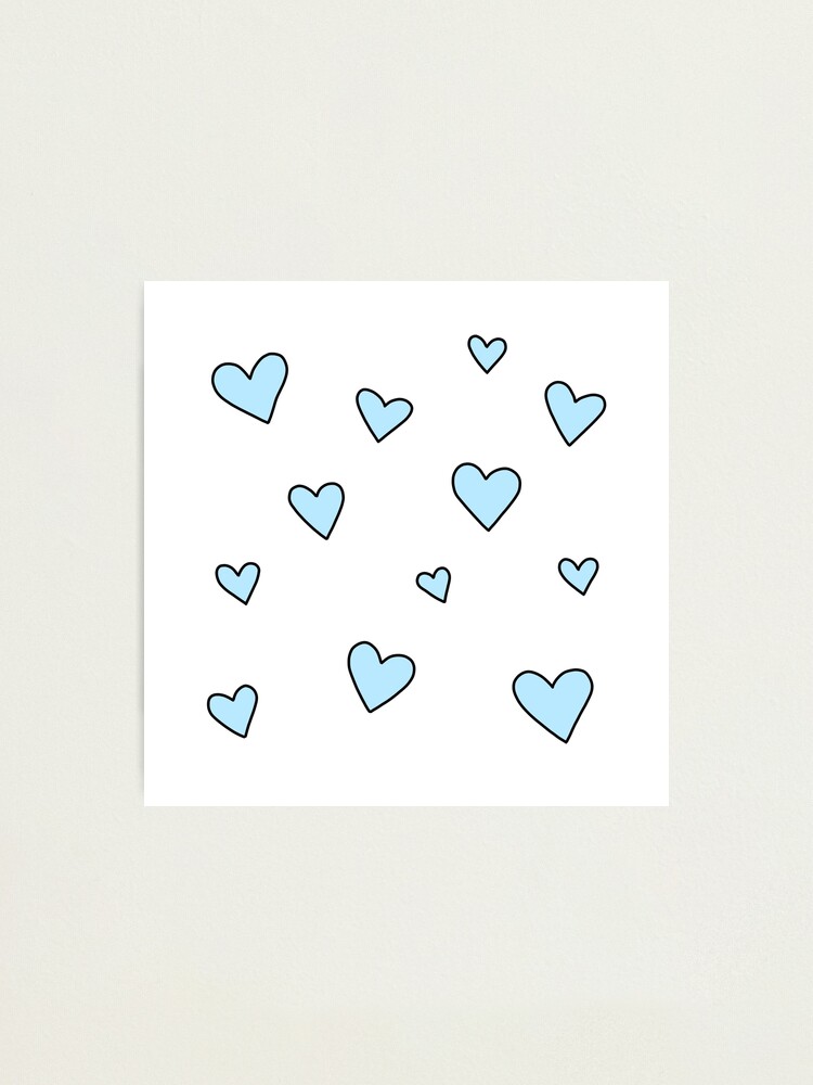 Denim Blue Heart Prints, Set 4 Watercolor Hearts, Blue Heart Gallery Wall,  Blue Nursery Decor, Denim Blue Wall Decor, Denim Blue Prints 