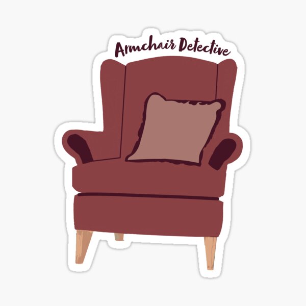 "Armchair Detective Red" Sticker by peytonazar Redbubble