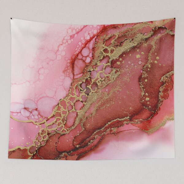 Item preview, Red Gold Dragon Scales Abstract Ink Part 2 designed and sold by Olga Shvartsur.