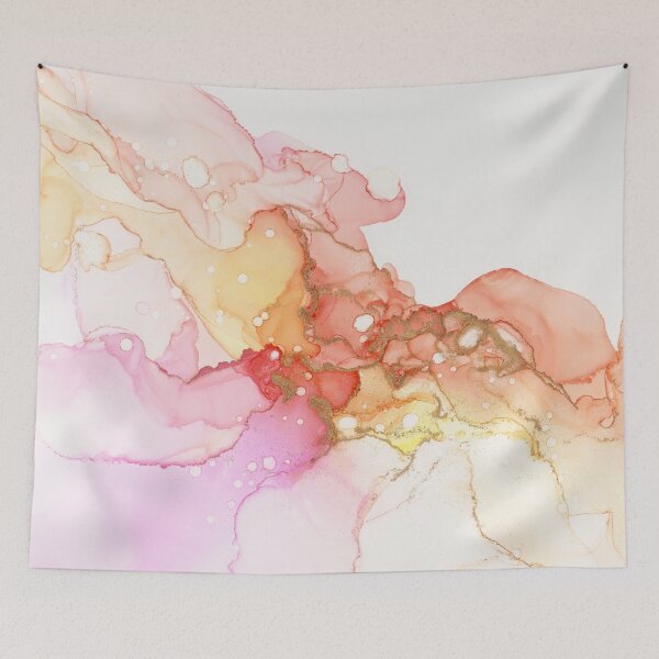 Item preview, Peach Bellini Abstract Ink Painting designed and sold by Olga Shvartsur.